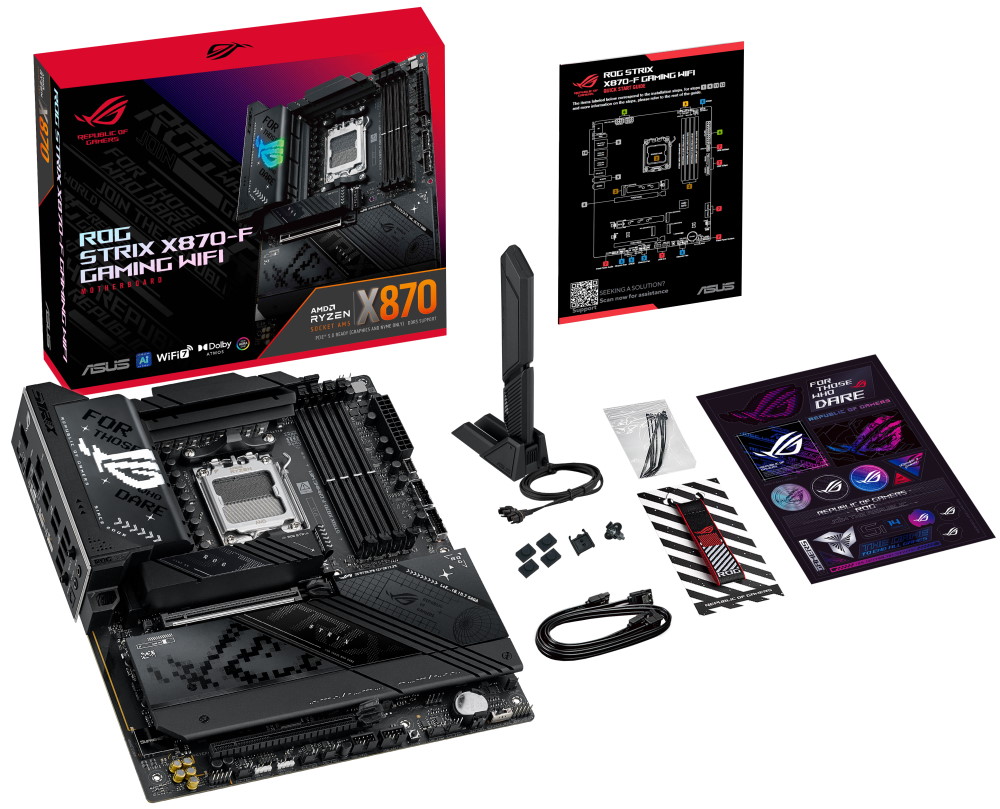 ASUS ROG STRIX X870-F GAMING WIFI / X870 / AM5 / 4x DDR5 / HDMI / M.2 / USB4 / WIFI / ATX
